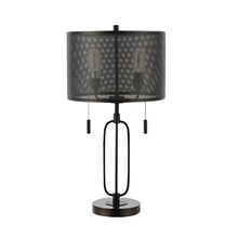 Load image into Gallery viewer, 27" Antiqued Bronze Novelty Table Lamp With Drum Shade
