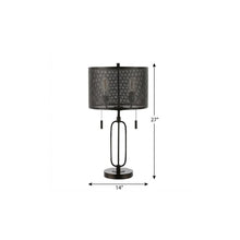 Load image into Gallery viewer, 27" Antiqued Bronze Novelty Table Lamp With Drum Shade
