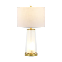 Load image into Gallery viewer, Set of Two 26" Gold Lighthouse Table Lamps With Drum Shades
