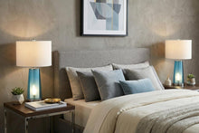 Load image into Gallery viewer, Set of Two 26" Silver Lighthouse Table Lamps With Drum Shades
