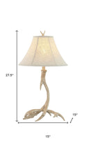 Load image into Gallery viewer, 28" Beige Antlers Table Lamp With Bell Shade
