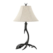 Load image into Gallery viewer, 28" Black Antlers Table Lamp With Bell Shade
