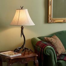 Load image into Gallery viewer, 28" Black Antlers Table Lamp With Bell Shade
