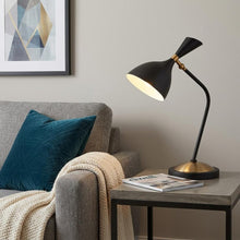 Load image into Gallery viewer, 22" Black Table Lamp LED With Bell Shade
