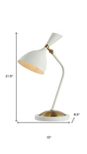 Load image into Gallery viewer, 22" White Table Lamp LED With Bell Shade
