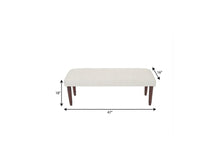 Load image into Gallery viewer, 47" Cream and Brown Boucle and Solid Wood Upholstered Bench
