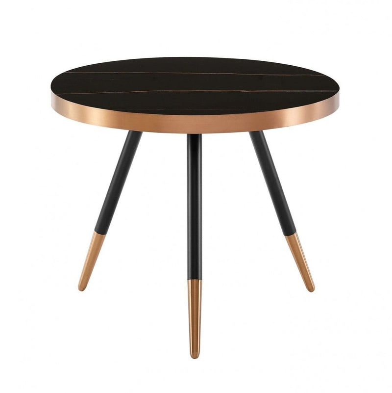 Modern Small Ceramic Coffee Table - Black And Gold