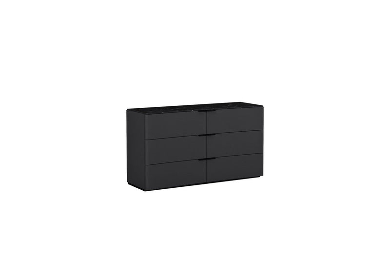 57" Six Drawer Double Dresser - Gray