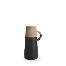 Load image into Gallery viewer, Block Cylinder Jug Vase - Black / Natural
