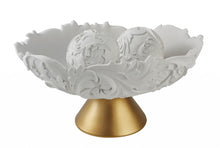 Load image into Gallery viewer, Matte Poly Decorative Bowl With Orbs - Gold / White
