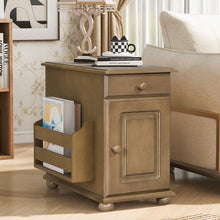 Load image into Gallery viewer, Vintage Flip Top Side Table With USB Ports
