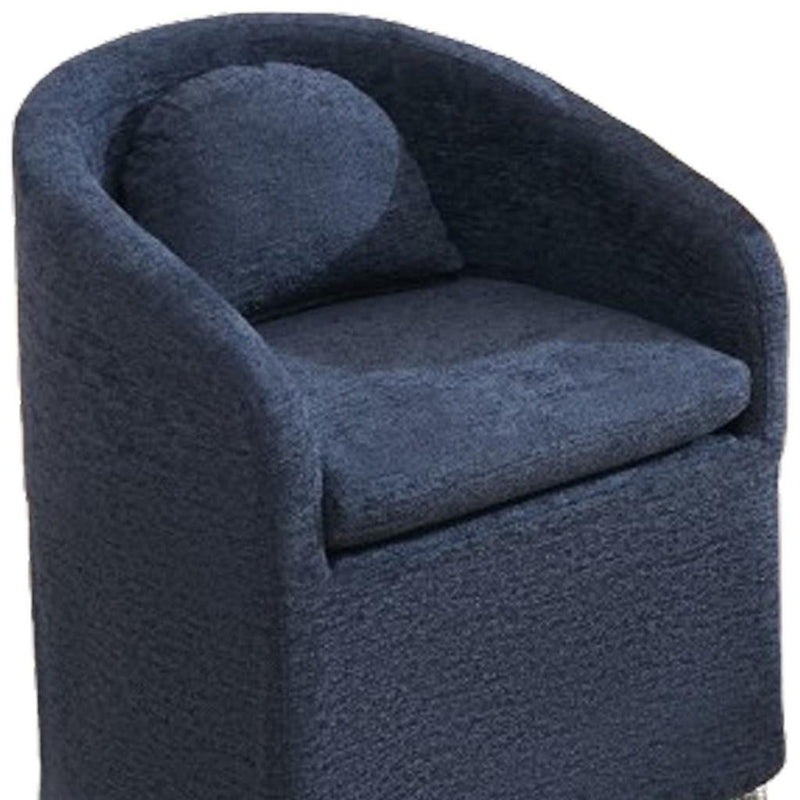 Chenille Wing Back Dining Side Chair - Blue