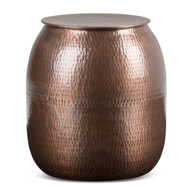 21" Metal Round End Table - Copper
