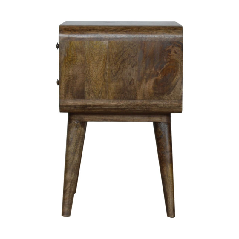 22" Solid Wood Distressed Two Drawer Nightstand - Natural