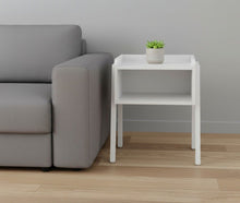 Load image into Gallery viewer, Rectangular Accent Table With White Metal Legs - White
