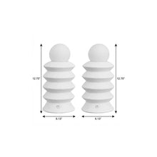 Load image into Gallery viewer, Set of Two 13" Clear Geometric Table Lamps With Globe Shades
