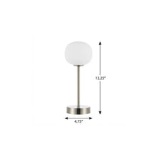 Load image into Gallery viewer, 12" Nickel Novelty USB Table Lamp With Globe Shade
