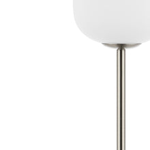 Load image into Gallery viewer, 12" Nickel Novelty USB Table Lamp With Globe Shade
