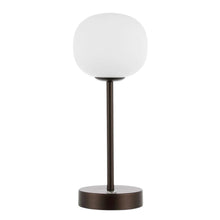 Load image into Gallery viewer, 12" Antiqued Bronze Novelty USB Table Lamp With Globe Shade

