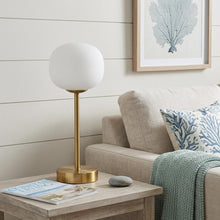 Load image into Gallery viewer, 12" Gold USB Table Lamp With Globe Shade
