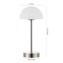 Load image into Gallery viewer, 13" Nickel USB Table Lamp With Dome Shade

