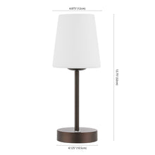 Load image into Gallery viewer, 13" Antiqued Bronze USB Table Lamp With Empire Shade

