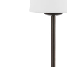 Load image into Gallery viewer, 13" Antiqued Bronze USB Table Lamp With Empire Shade
