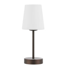 Load image into Gallery viewer, 13" Antiqued Bronze USB Table Lamp With Empire Shade
