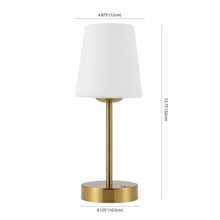 Load image into Gallery viewer, 13" Gold USB Table Lamp With Empire Shade
