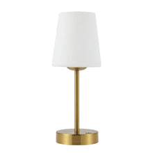 Load image into Gallery viewer, 13" Gold USB Table Lamp With Empire Shade

