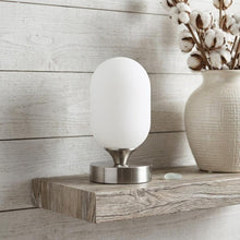 Load image into Gallery viewer, 8" Nickel Novelty USB Table Lamp
