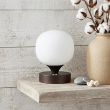 Load image into Gallery viewer, 6" Antiqued Bronze Novelty USB Table Lamp With Globe Shade
