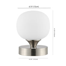 Load image into Gallery viewer, 6" Nickel Novelty USB Table Lamp With Globe Shade

