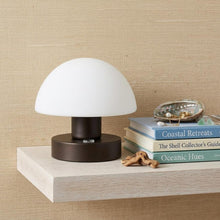 Load image into Gallery viewer, 6" Antiqued Bronze Novelty USB Table Lamp With Dome Shade
