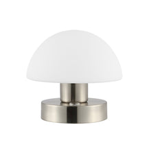 Load image into Gallery viewer, 6" Nickel Novelty USB Table Lamp With Dome Shade
