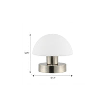 Load image into Gallery viewer, 6" Nickel Novelty USB Table Lamp With Dome Shade
