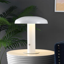 Load image into Gallery viewer, 11" White Novelty USB Table Lamp LED With Globe Shade
