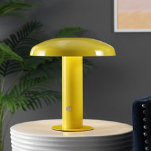 Load image into Gallery viewer, 11" Yellow Novelty USB Table Lamp With Globe Shade
