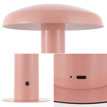 Load image into Gallery viewer, 11" Pink Round USB Table Lamp With Globe Shade
