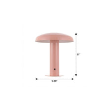 Load image into Gallery viewer, 11" Pink Round USB Table Lamp With Globe Shade
