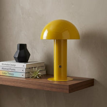 Load image into Gallery viewer, 11" Yellow Novelty USB Table Lamp With Globe Shade
