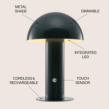 Load image into Gallery viewer, 11" Forest Green Novelty USB Table Lamp With Globe Shade

