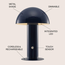 Load image into Gallery viewer, 11" Blue Novelty USB Table Lamp With Globe Shade
