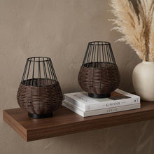 Load image into Gallery viewer, Set of Two 10" Black Round USB Table Lamps LED With Globe Shades
