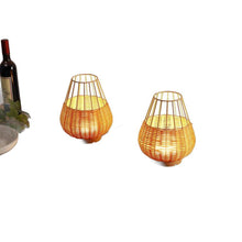 Load image into Gallery viewer, Set of Two 10" Brown Round USB Table Lamps LED With Globe Shades
