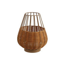 Load image into Gallery viewer, Set of Two 10" Brown Round USB Table Lamps LED With Globe Shades
