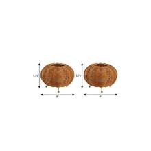 Load image into Gallery viewer, Set of Two 6" Brown Lantern USB Table Lamps With Globe Shades
