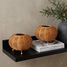 Load image into Gallery viewer, Set of Two 6" Brown Lantern USB Table Lamps With Globe Shades
