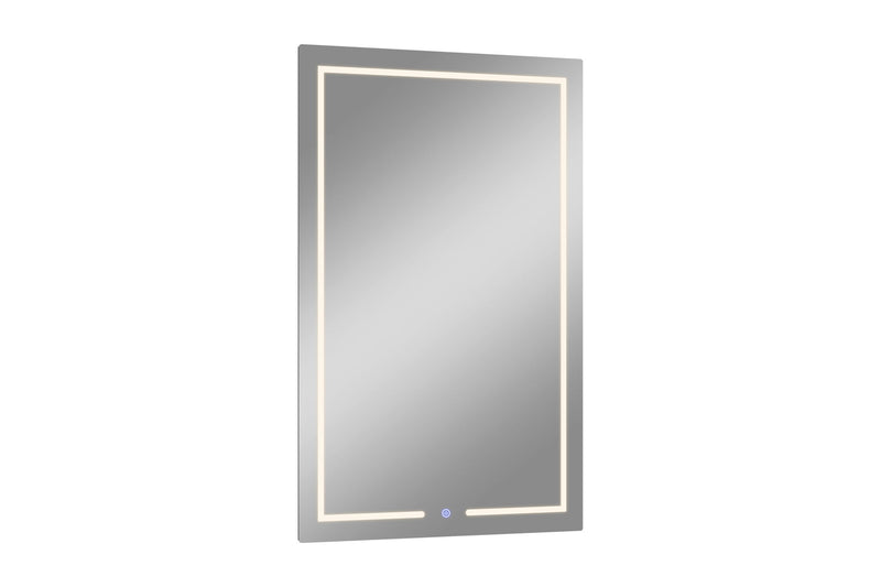 Lighted Wall Mounted And Dresser Mount Frameless Accent Mirror Accent - Clear