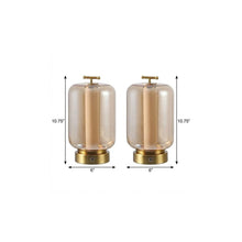 Load image into Gallery viewer, Set of Two 11" Gold USB Lantern
